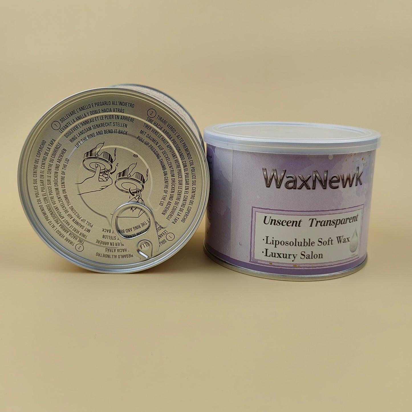 WaxNewK Cera Waxing Supplies 400g Rosin Free clear soft wax Warm unscent transparent in Tin Cans Hair Removal Liposoluble Wax