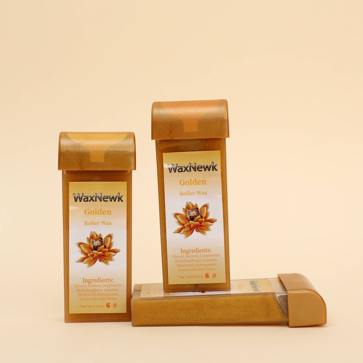 Portable 100g roll on Heating Cartridge Warm Wax Hypoallergenic gold professional Brazilian wax