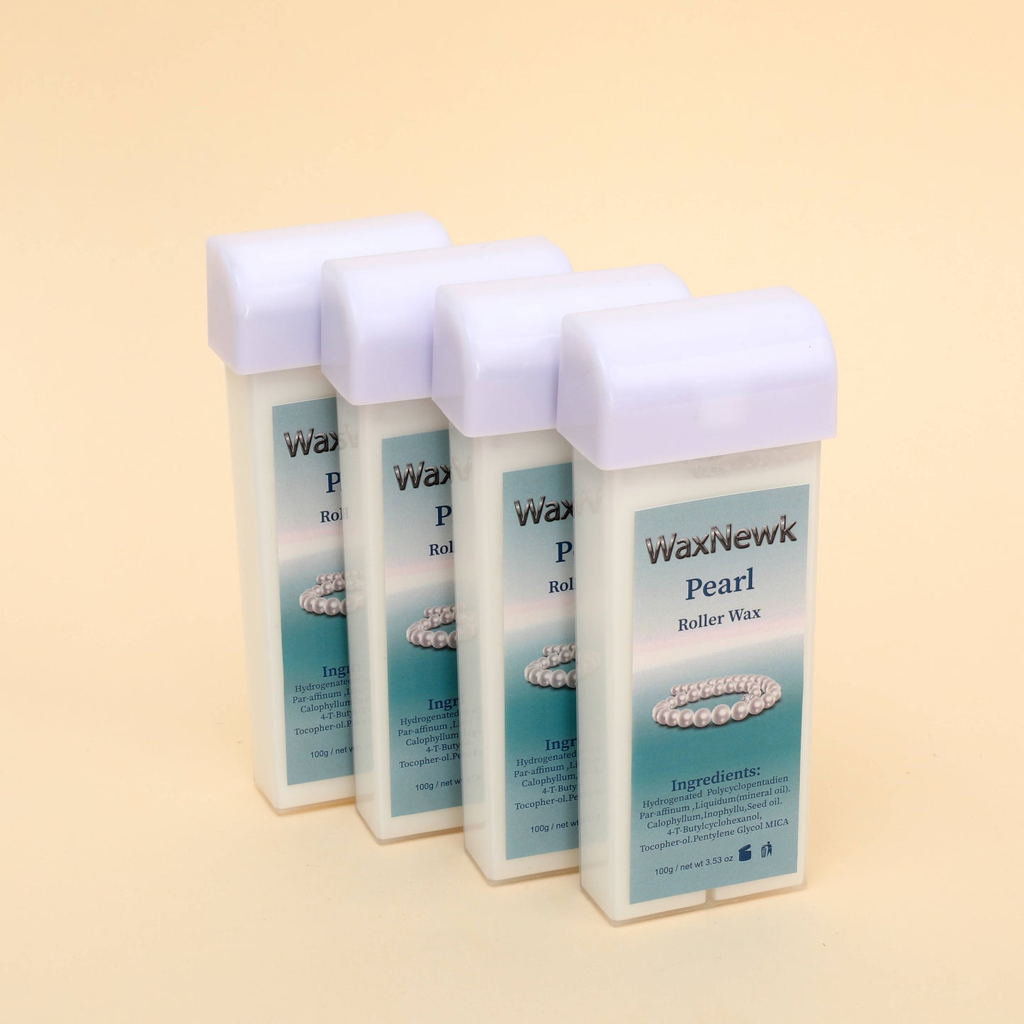 Portable 100g white pearl roll on Heating Cartridge Warm Wax Rosin-Free Hypoallergenic Wax