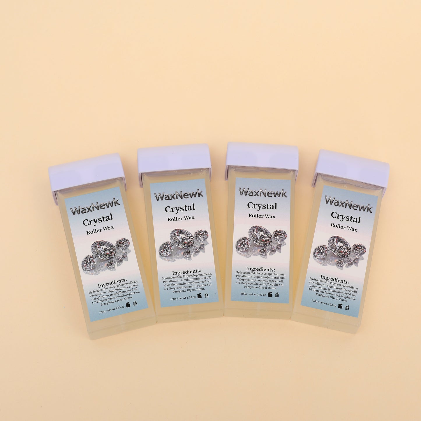 Portable 100g clear roll on Heating Cartridge Warm Wax Sapphire Bronze Rosin-Free Hypoallergenic Wax
