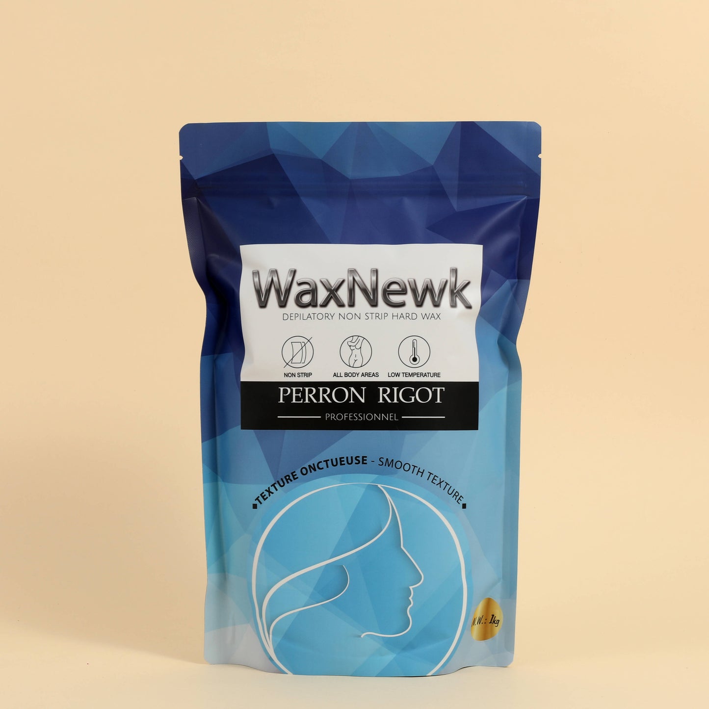 WaxNewK Custom Your logo Brand Bag Private Label 1kg Fully Body Waxing Rosin Gold Painless Hard Beads No Strip Depilatory Wax