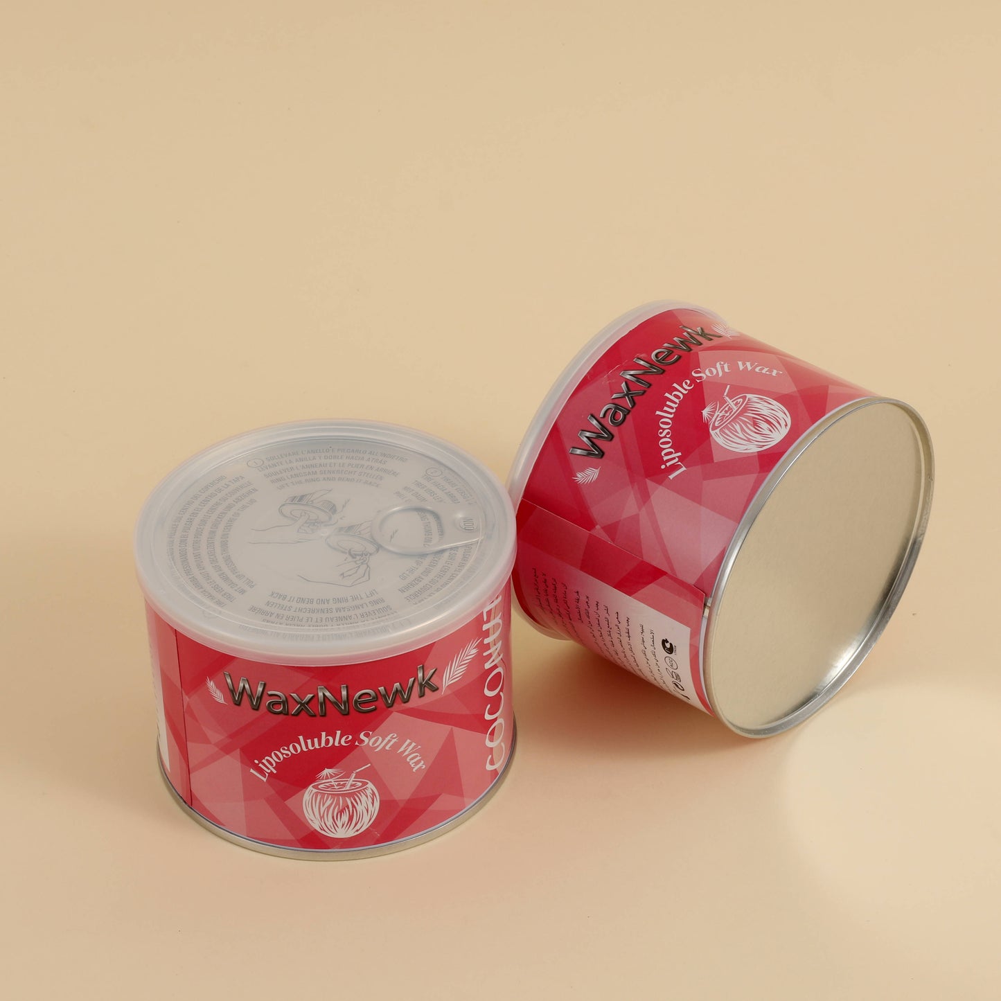 WaxNewK Cera Waxing Supplies 400g Rosin Free Coconut Warm Hot Soft in Tin Cans Hair Removal Liposoluble Wax
