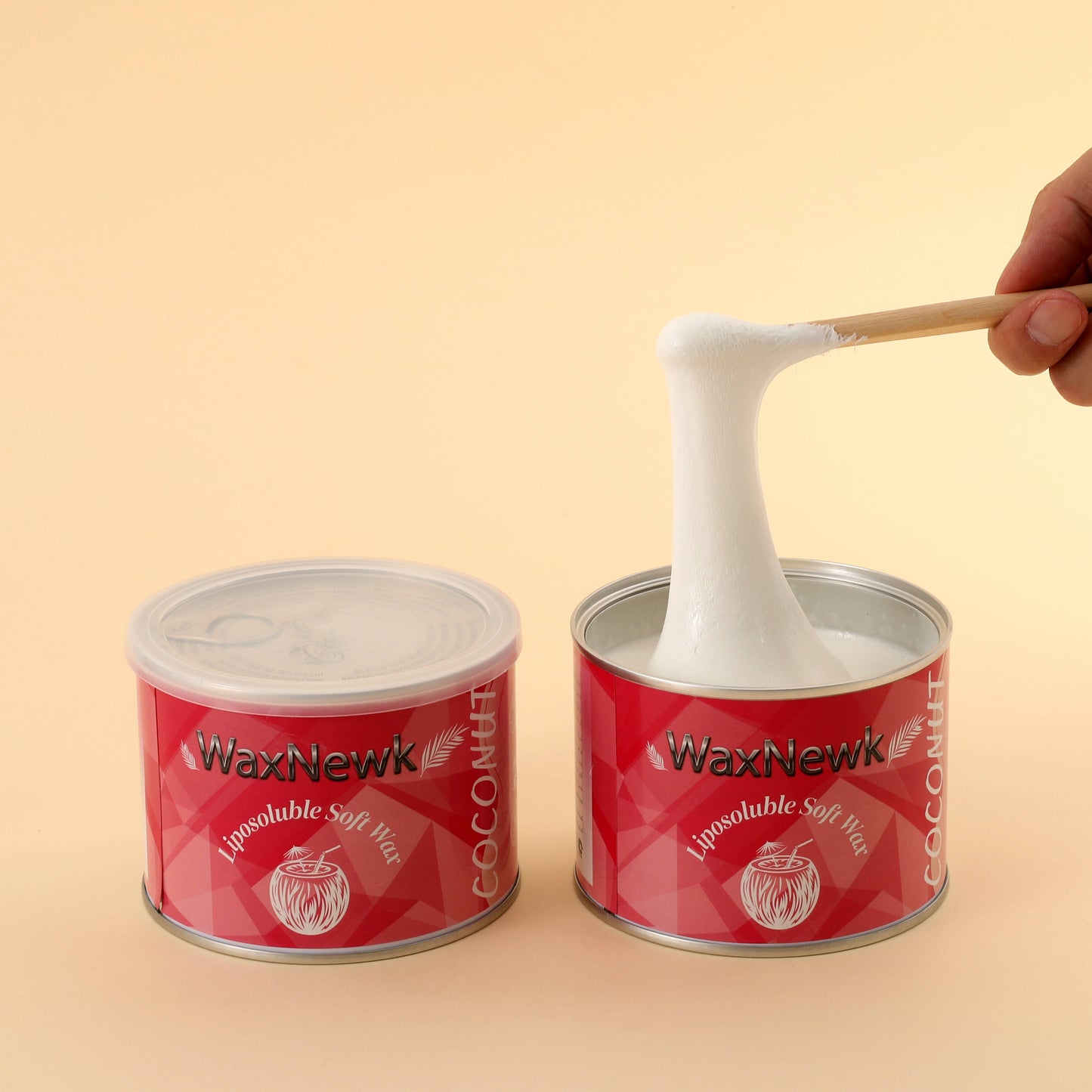 WaxNewK Cera Waxing Supplies 400g Rosin Free Coconut Warm Hot Soft in Tin Cans Hair Removal Liposoluble Wax