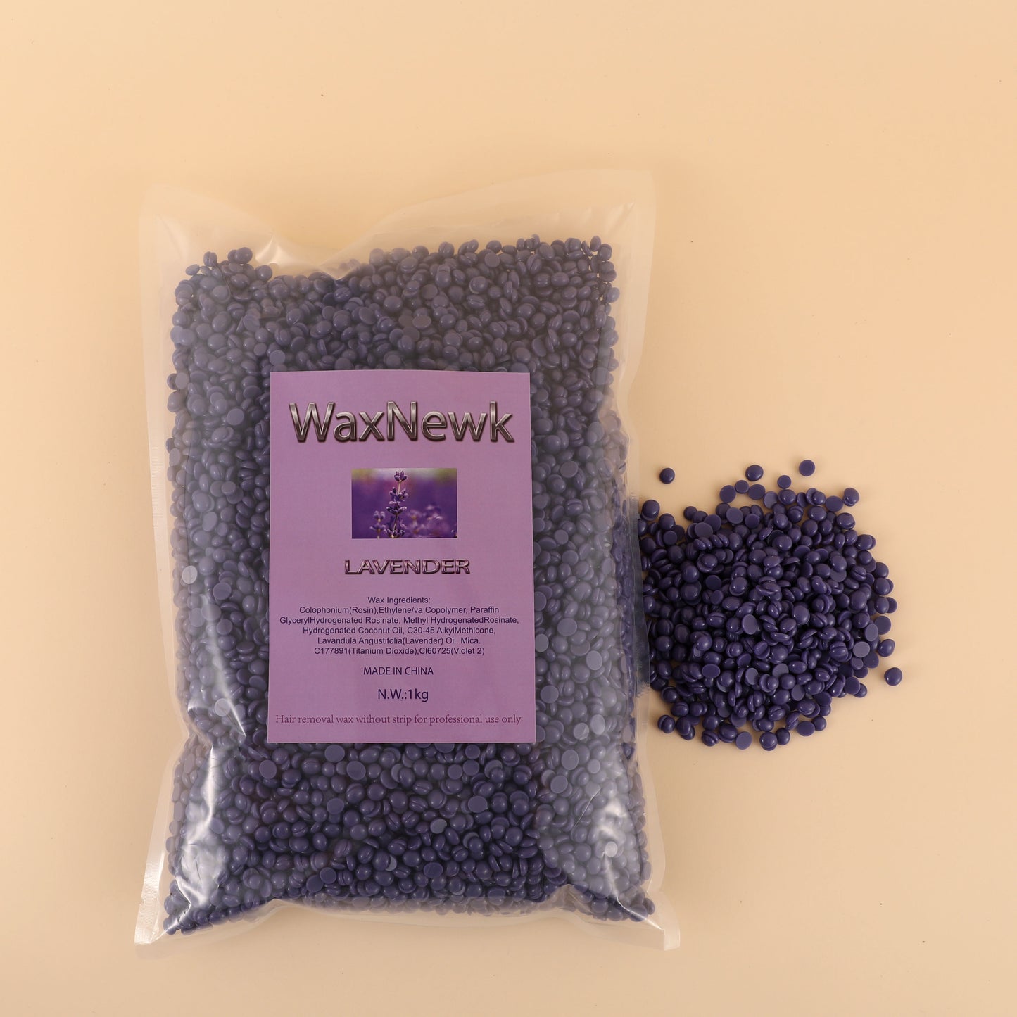 WaxNewK lavender wax 1kg 1000g 2.2LB 2.2pound purple dry fast Easy to Use bulk Sensitive Skin Brazilian Wax
