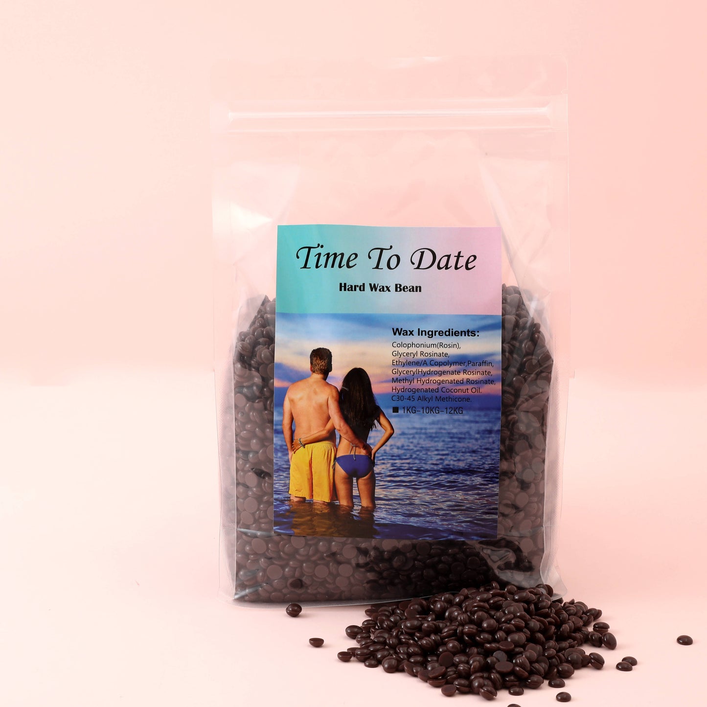 Private label 2.2LB Depilatory 1kg chocolate hard Wax Bean brown color Hair Removal Women beads depilatory wax beans