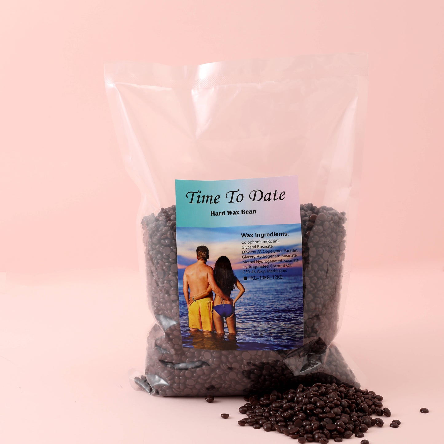 Private label 2.2LB Depilatory 1kg chocolate hard Wax Bean brown color Hair Removal Women beads depilatory wax beans