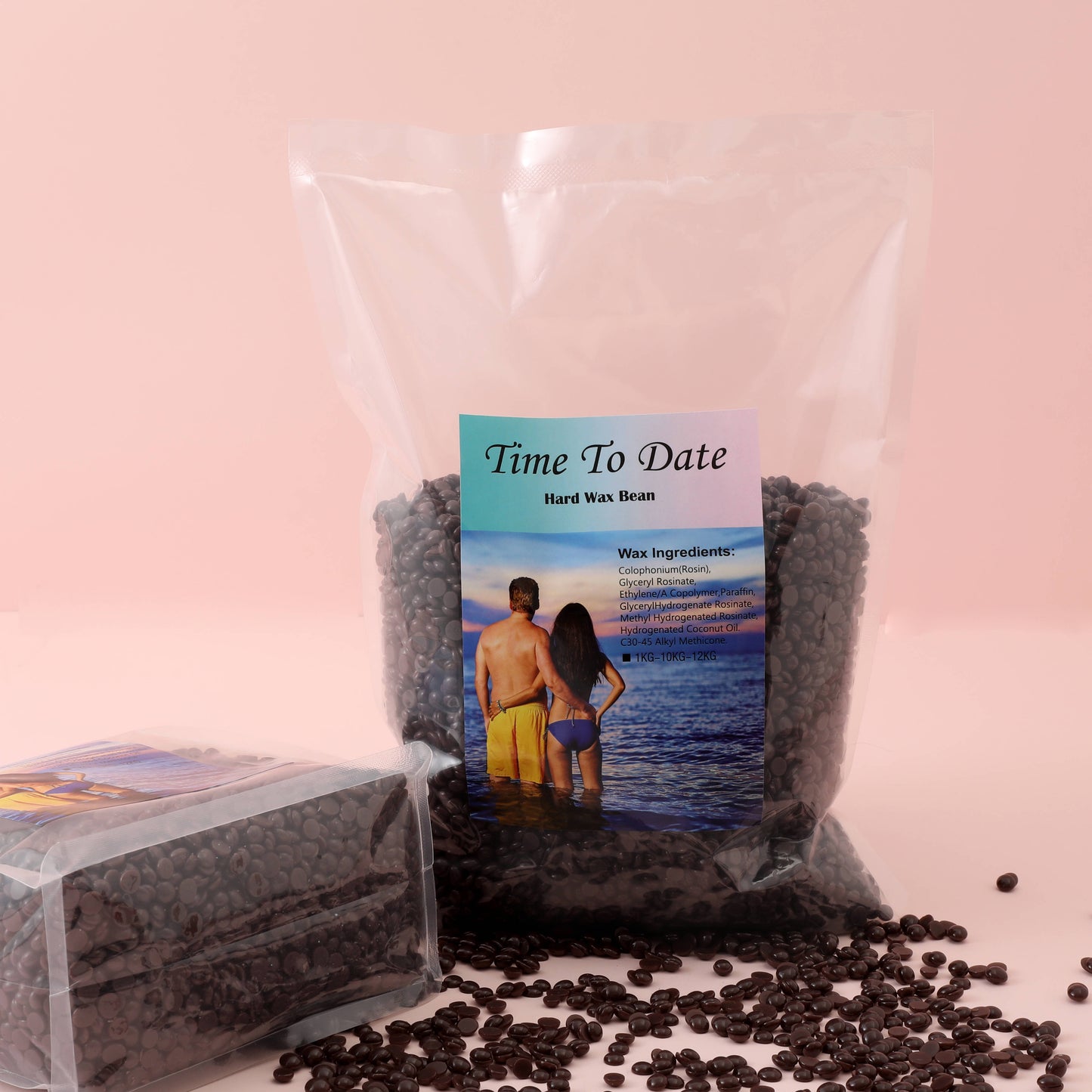 Private label 2.2LB Depilatory 1kg chocolate hard Wax Bean brown color Hair Removal Women beads depilatory wax beans