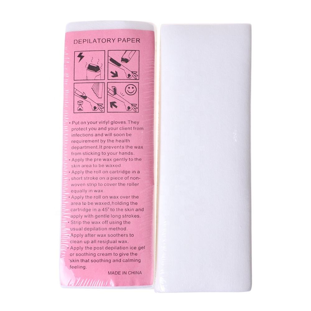 100pc Hair Removal Wax Strips for Face Body Depilatory Wax Epilator Nonwoven Paper Roll-On Cartridge soft wax Strips