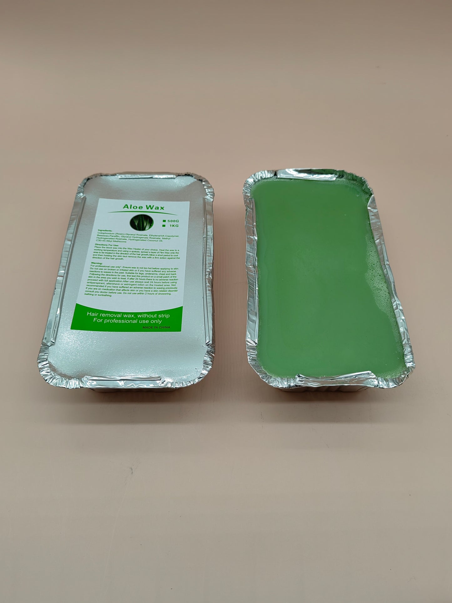 500g Aluminum Foil Bowl with Paper Free aloe Hair Removal square Wax Treatment Block Body Hard Wax