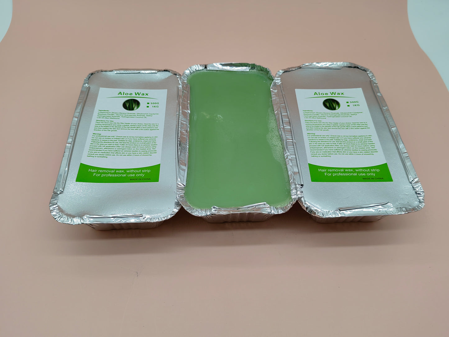 500g Aluminum Foil Bowl with Paper Free aloe Hair Removal square Wax Treatment Block Body Hard Wax