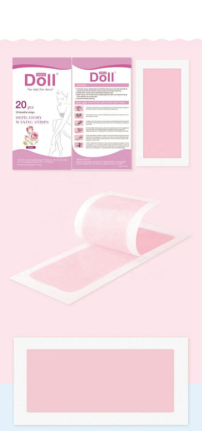 Doll Wax Ready use Pink Cold Wax Strips convenience foot leg arm Body Use Wax Strips for Hair removal