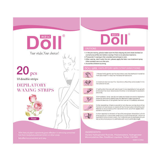 Doll Wax Ready use Pink Cold Wax Strips convenience foot leg arm Body Use Wax Strips for Hair removal