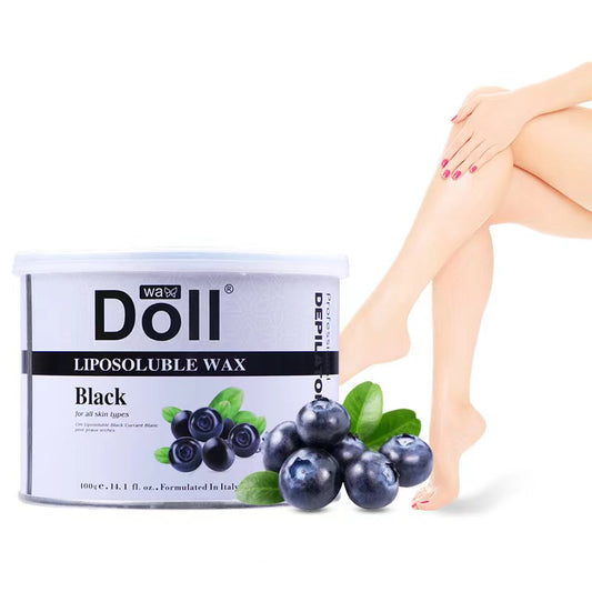 DOLL WAX wholesale 400g warm Wax Products for Hair Removal black soft Tin liposoluble soft body wax