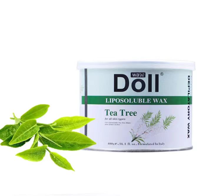 DOLL WAX Tea tree bikini depilatory waxing can in tin depilation 400g cream warm hair removal soft wax