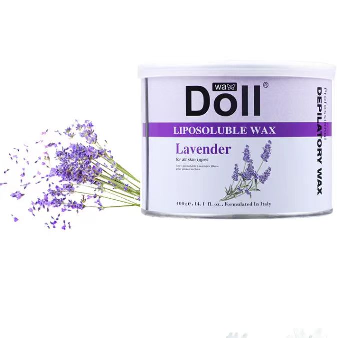 Doll Wax cera tibia caliente Waxing Supplies 400g lavender synthetic Cartridge warm hot soft in tin cans Hair Removal Liposoluble Wax