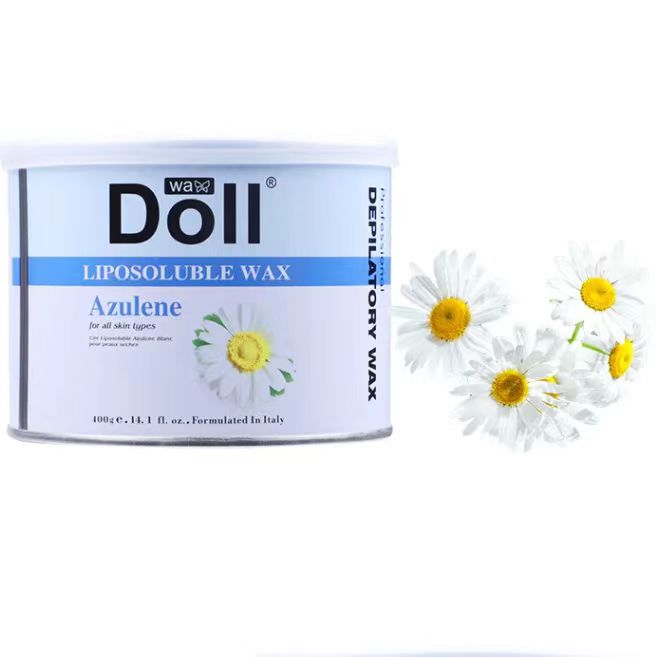 Doll Wax Wholesale 400g tin can depilatory warm soft Private label paste azulene wax hair removal hot wax