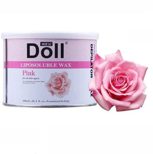 Doll Wax 400g pink rose Hair Removal warm Wax soft in tin can liposoluble wax