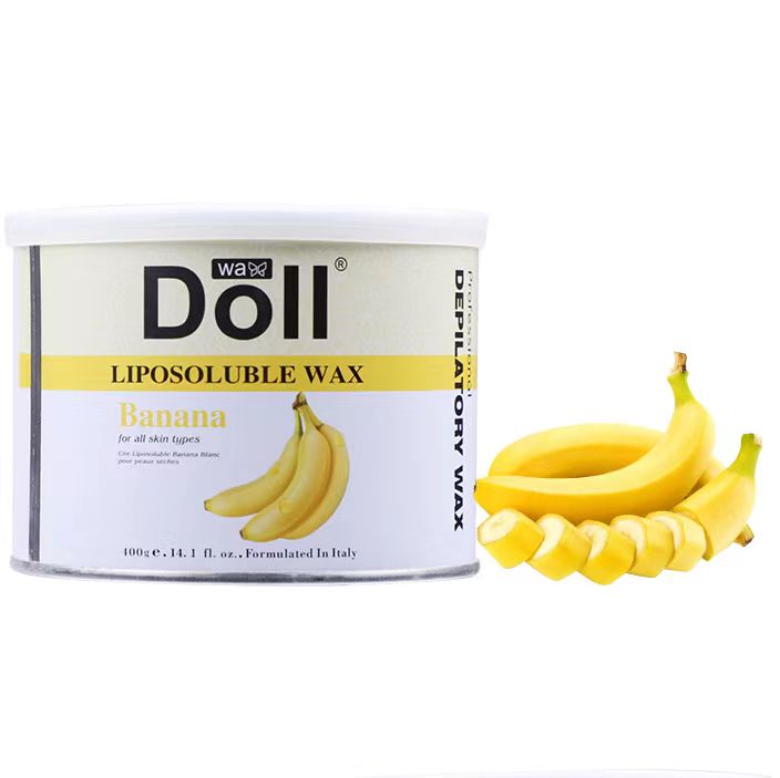 Doll Wax Wholesale Home Use Brow And Facial Hair soft warm wax 400g banana tin can depilatory Removal Wax