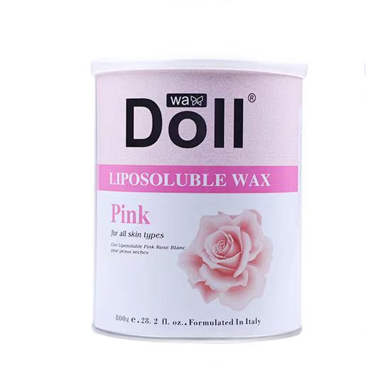 DOLL WAX 800g pink tin Soft Warm Wax Factory Hair Removal Painless Spa and Home Hair Removal liposoluble depilatory wax