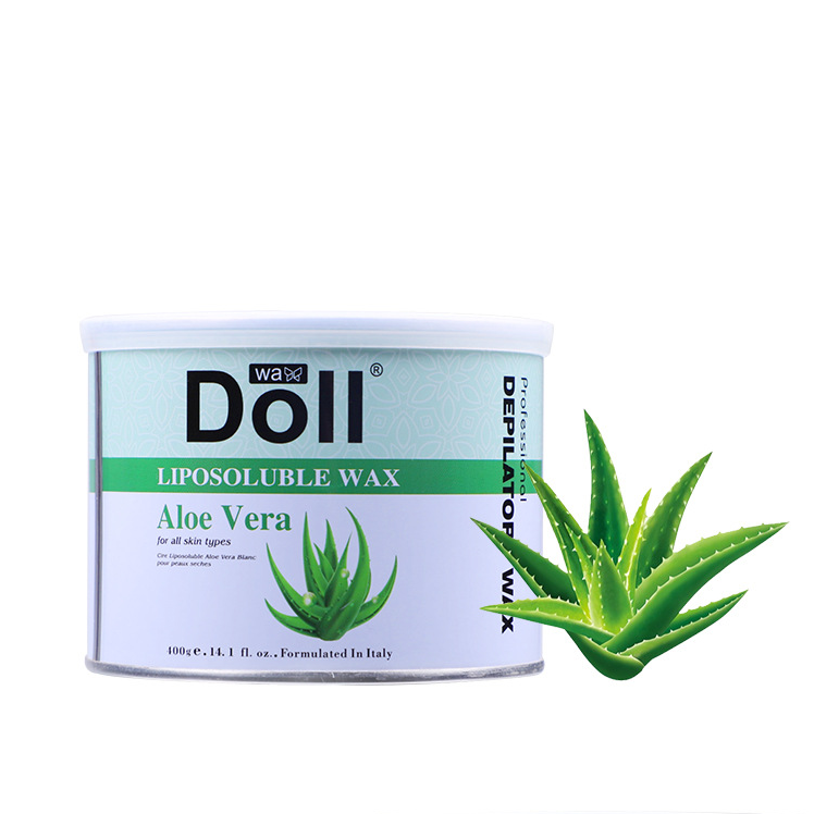 Doll Wax 400g aloe Flavor 400ML warm wax Wholesale Private Label Depilatory Cartridge soft liposoluble wax