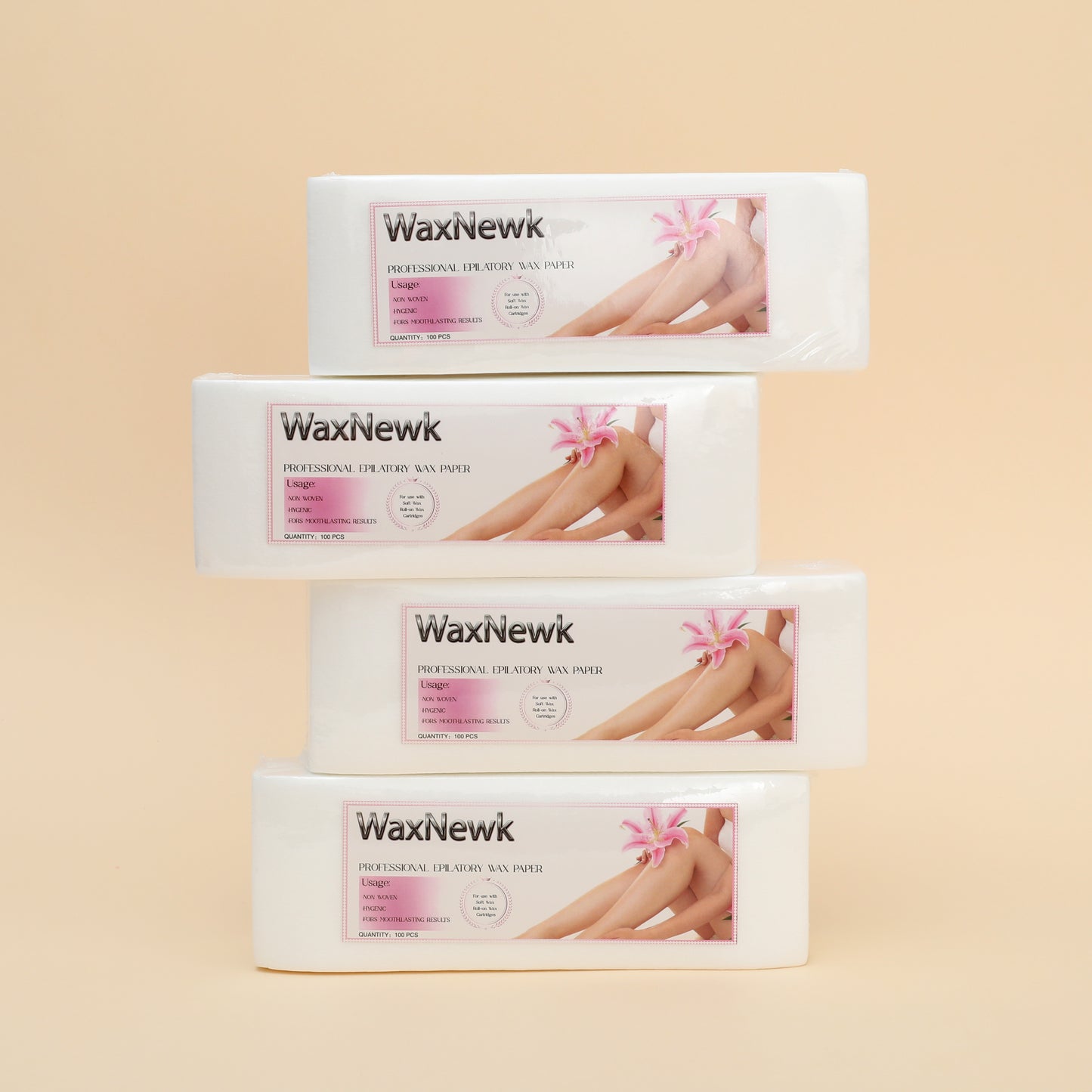 100pc Hair Removal Wax Strips for Face Body Depilatory Wax Epilator Nonwoven Paper Roll-On Cartridge soft wax Strips