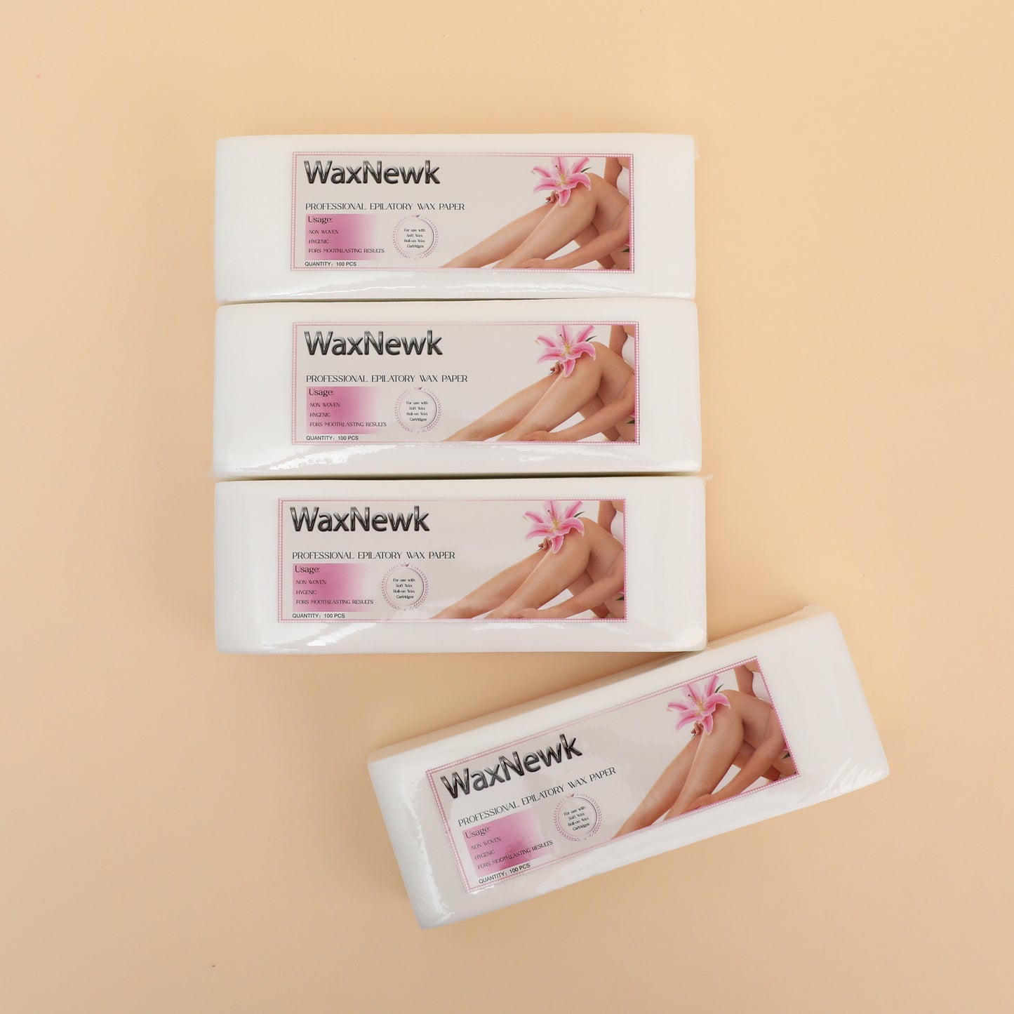 100pc Hair Removal Wax Strips for Face Body Depilatory Wax Epilator Nonwoven Paper Roll-On Cartridge soft wax Strips