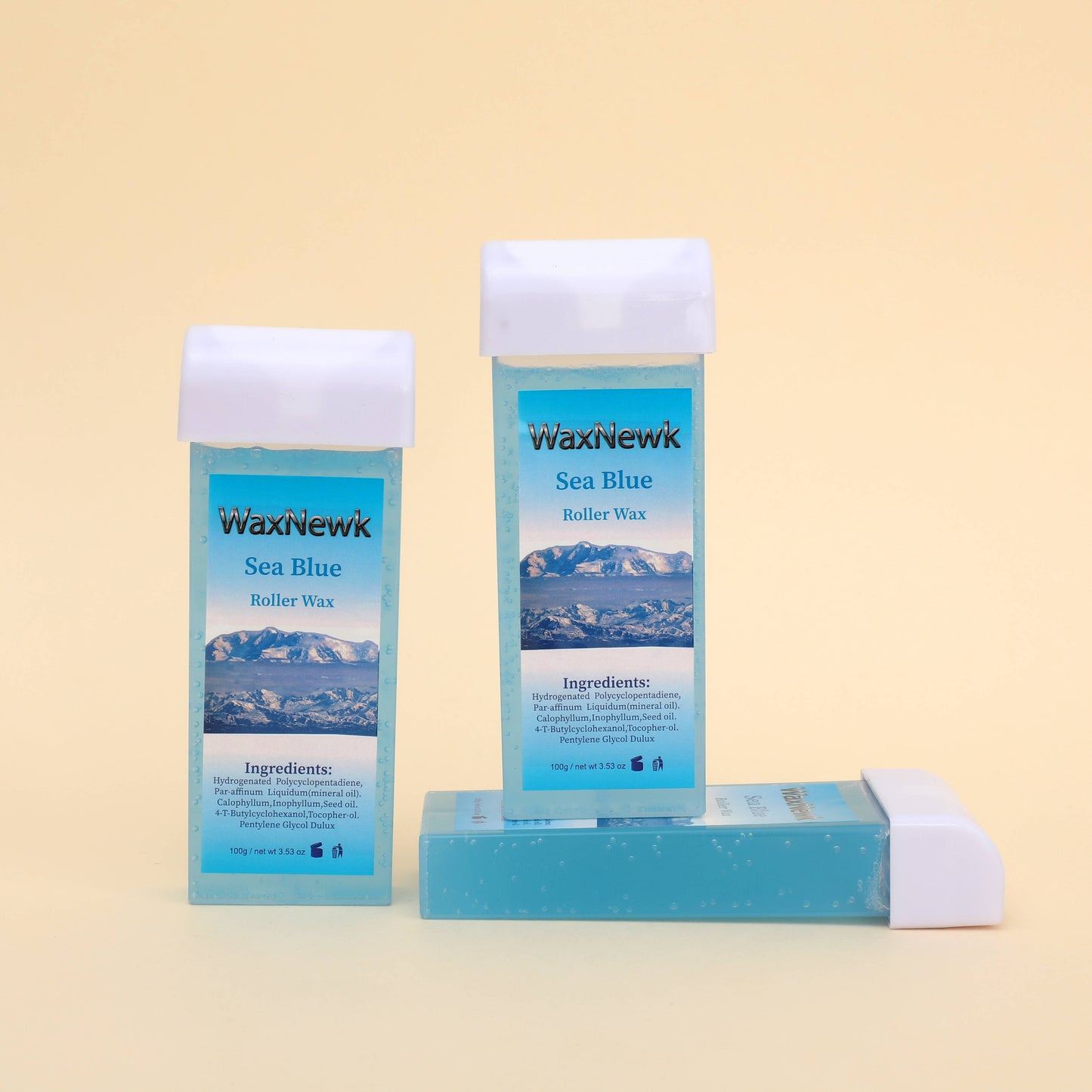 Professionol BRAZILIAN WAX Portable 100g roll on heated rosin free cartridge warm deep sea blue