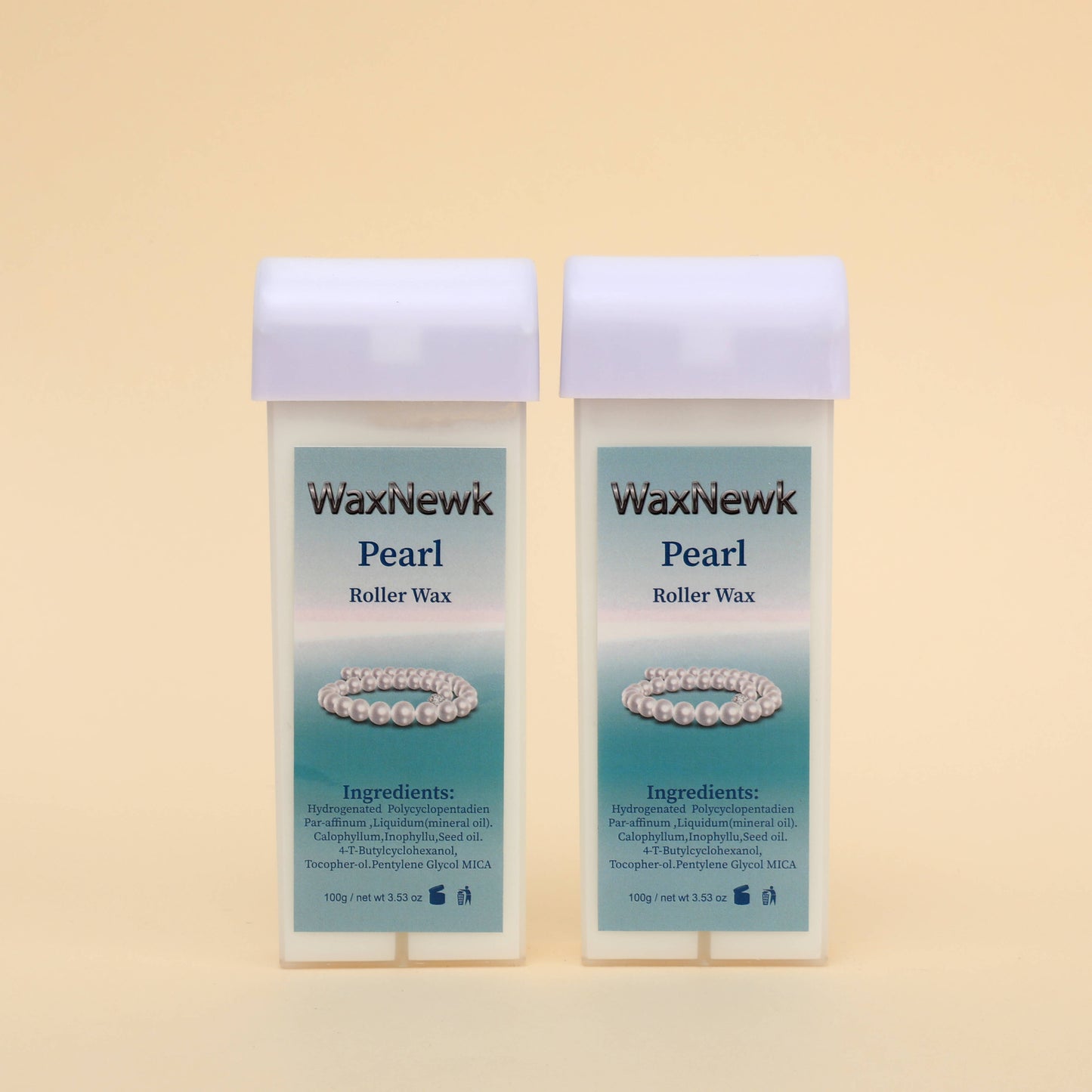 Portable 100g white pearl roll on Heating Cartridge Warm Wax Rosin-Free Hypoallergenic Wax