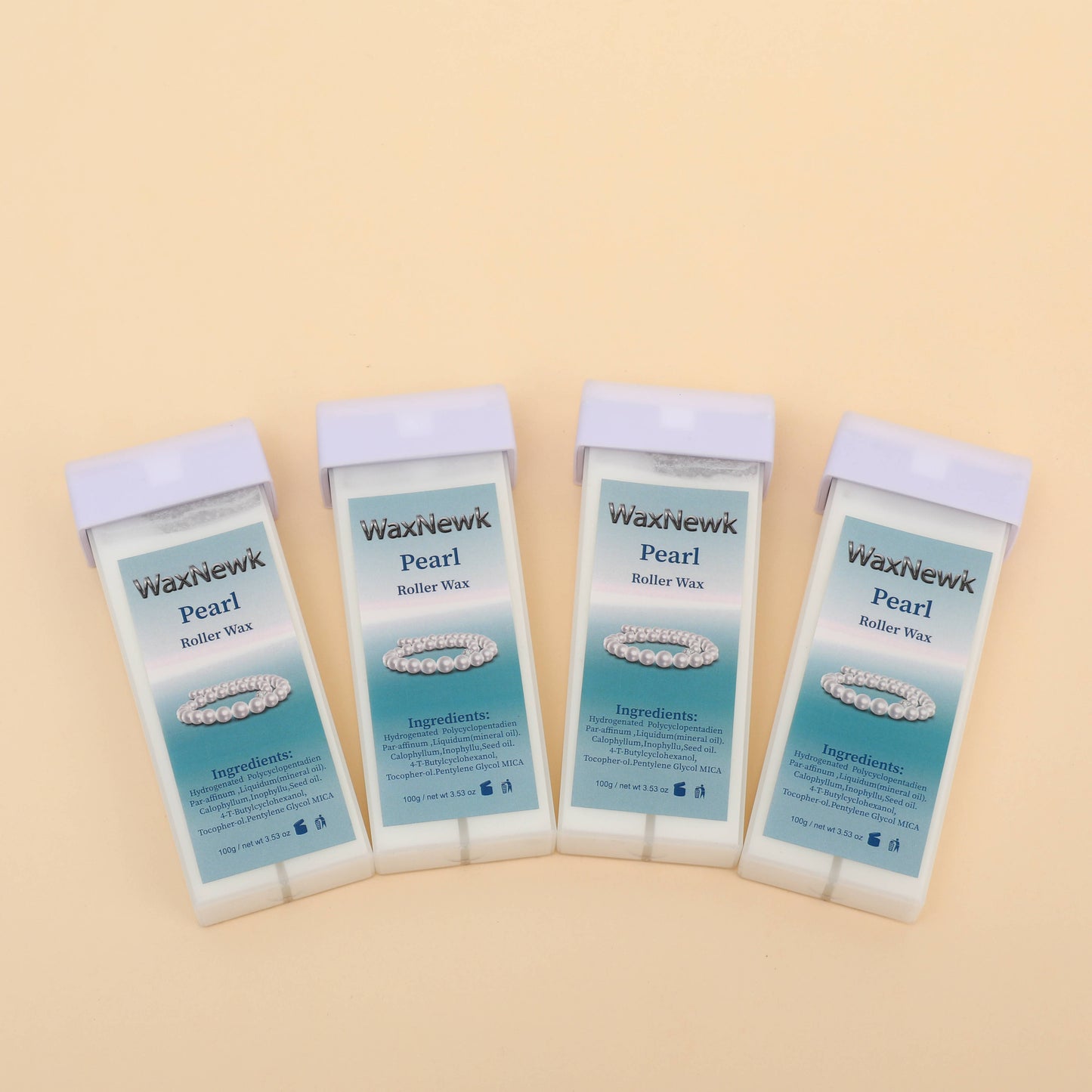 Portable 100g white pearl roll on Heating Cartridge Warm Wax Rosin-Free Hypoallergenic Wax