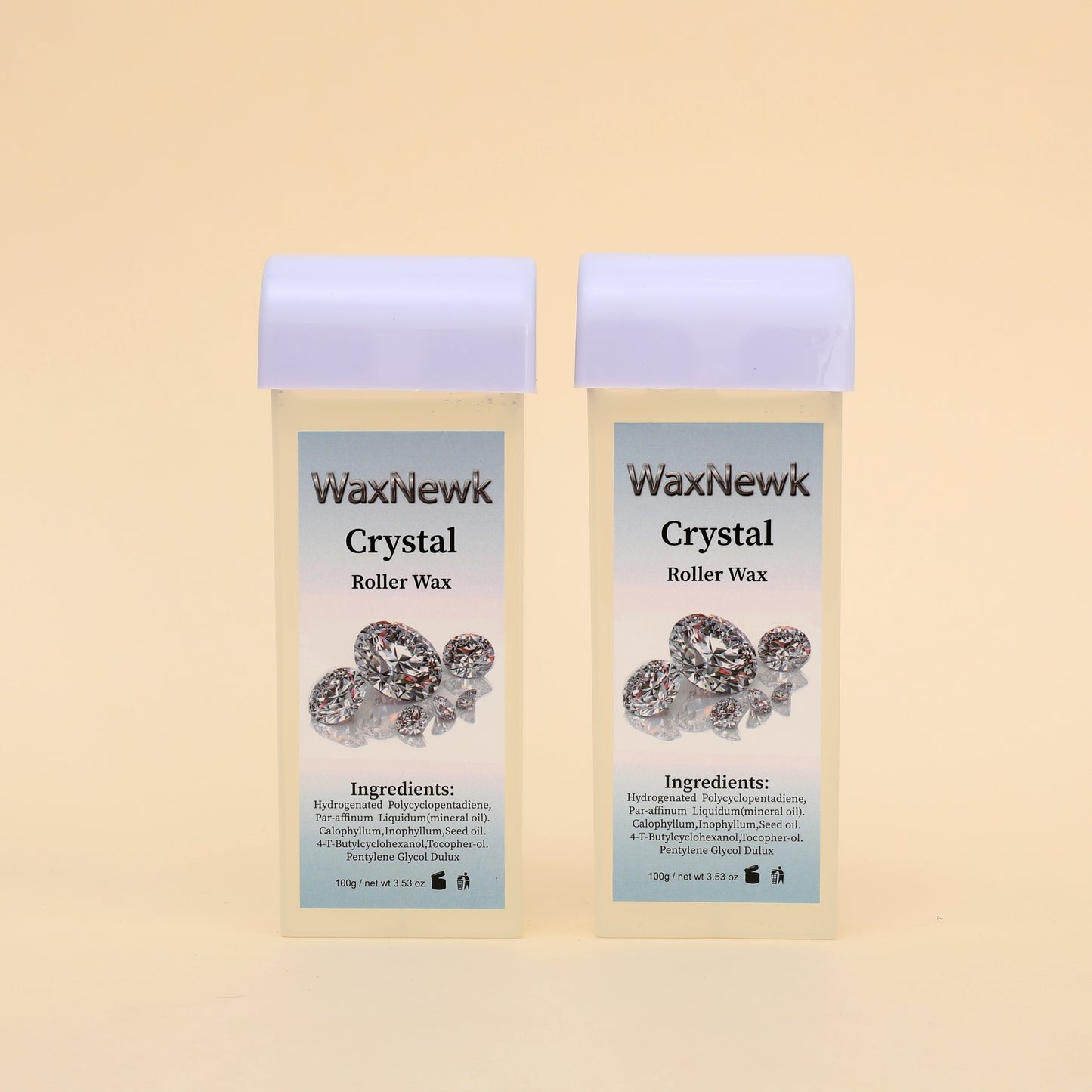 Portable 100g clear roll on Heating Cartridge Warm Wax Sapphire Bronze Rosin-Free Hypoallergenic Wax