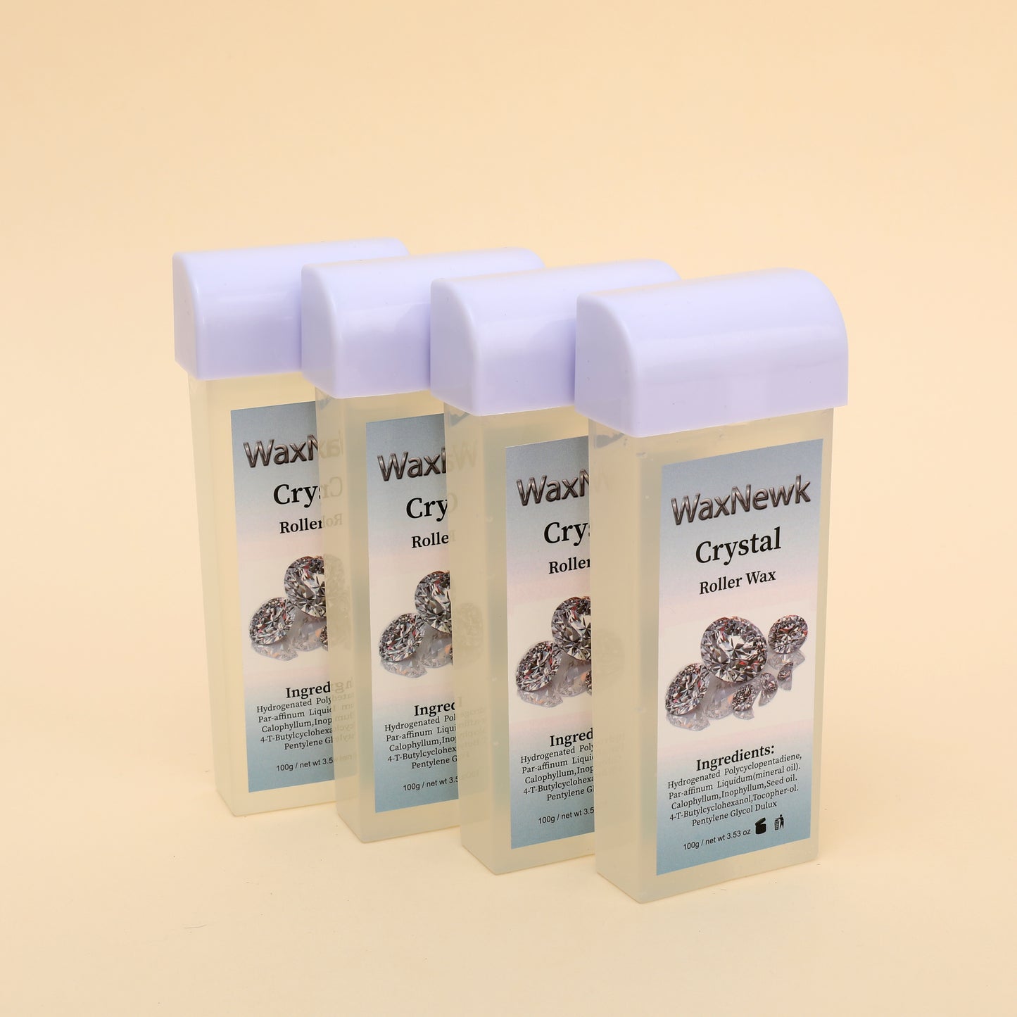 Portable 100g clear roll on Heating Cartridge Warm Wax Sapphire Bronze Rosin-Free Hypoallergenic Wax