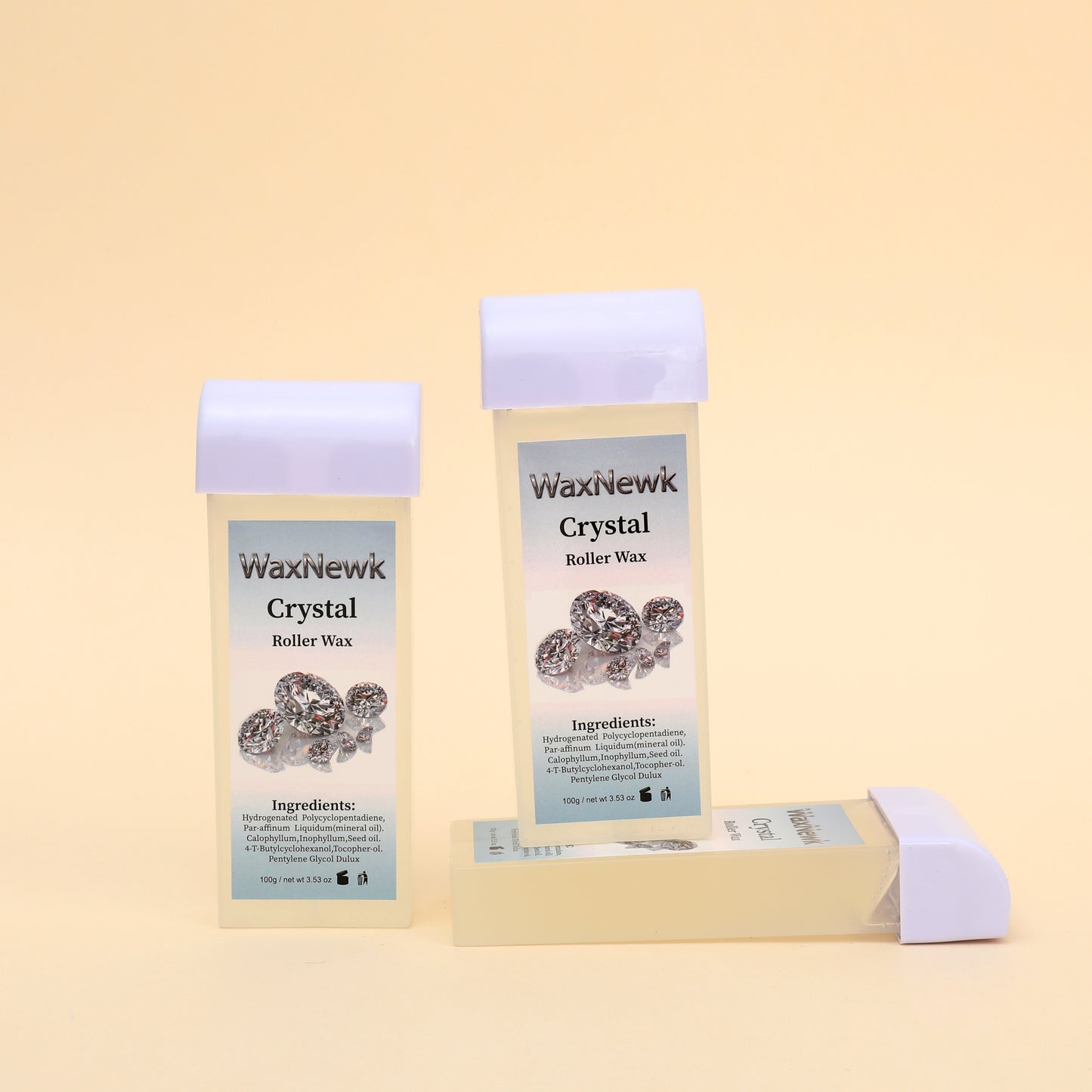 Portable 100g clear roll on Heating Cartridge Warm Wax Sapphire Bronze Rosin-Free Hypoallergenic Wax