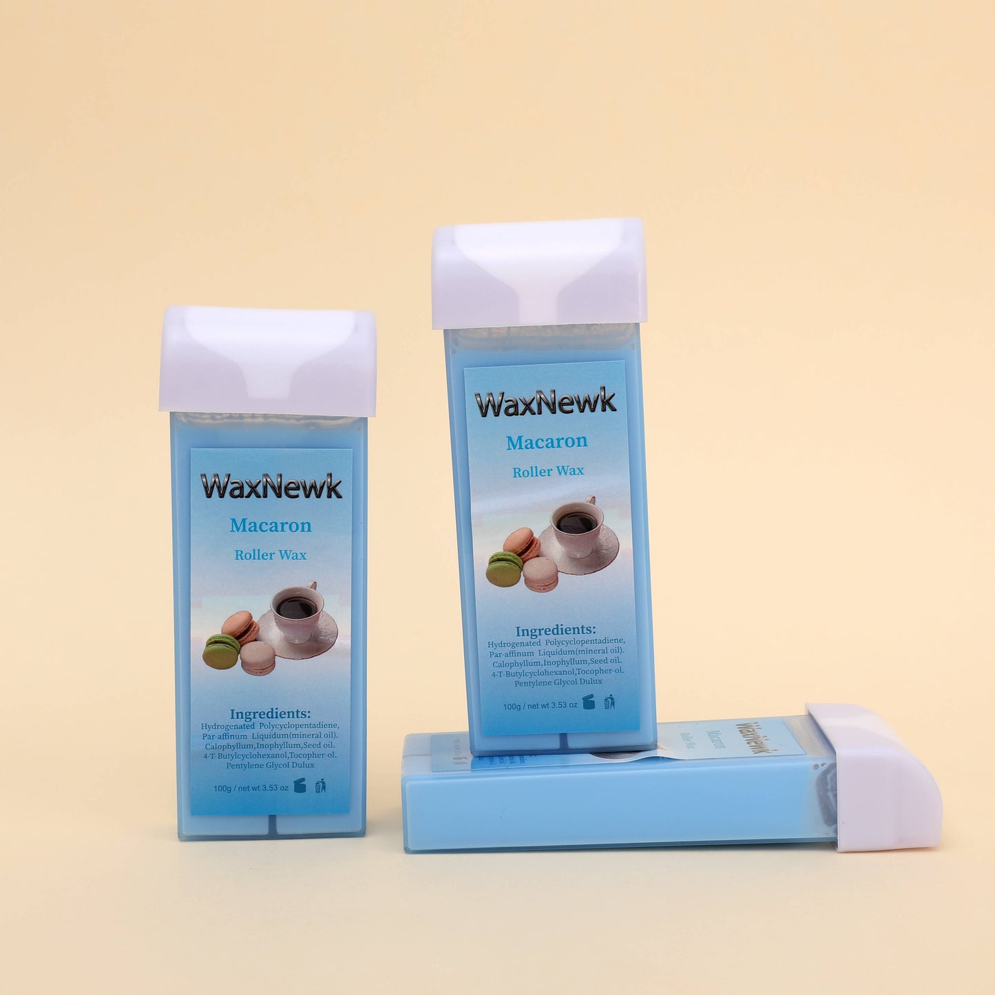 100g Depilatory Wax smooth refill rosin free macaron Roll On Hot Refills Body Hair Removal leg back Waxing Cartridge