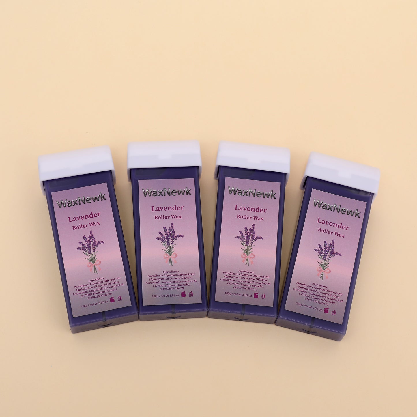 WaxNewK Wholesale 100g Lavender purple Hot Film Depilating Roller Wax for Hair Removal Roll on Wax
