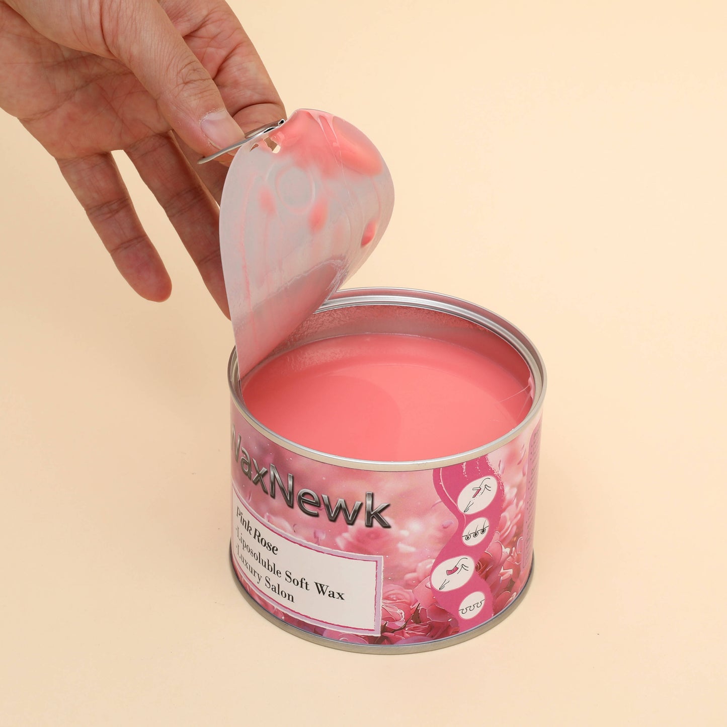 WaxNewK Wax 400g pink rose Hair Removal warm Wax soft in tin can liposoluble wax