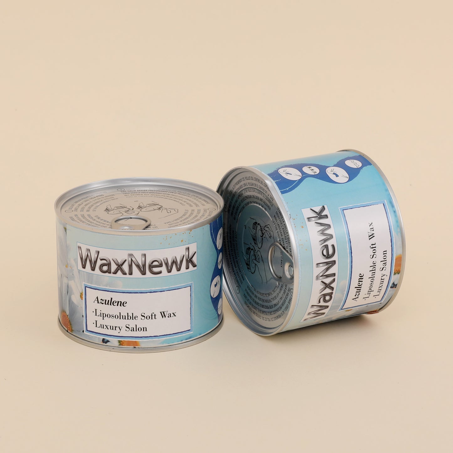 WaxNewK Wholesale 400g tin can depilatory warm soft Private label paste azulene wax hair removal hot wax