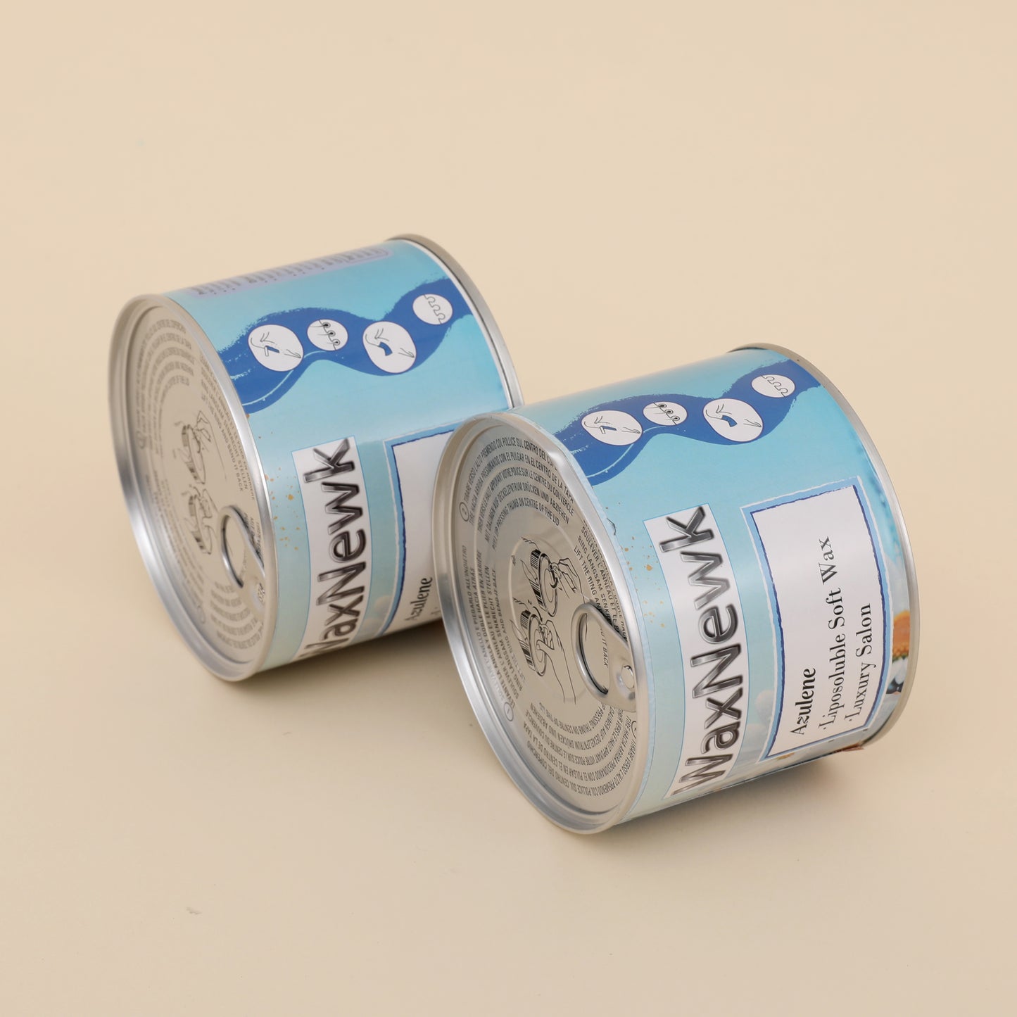 WaxNewK Wholesale 400g tin can depilatory warm soft Private label paste azulene wax hair removal hot wax