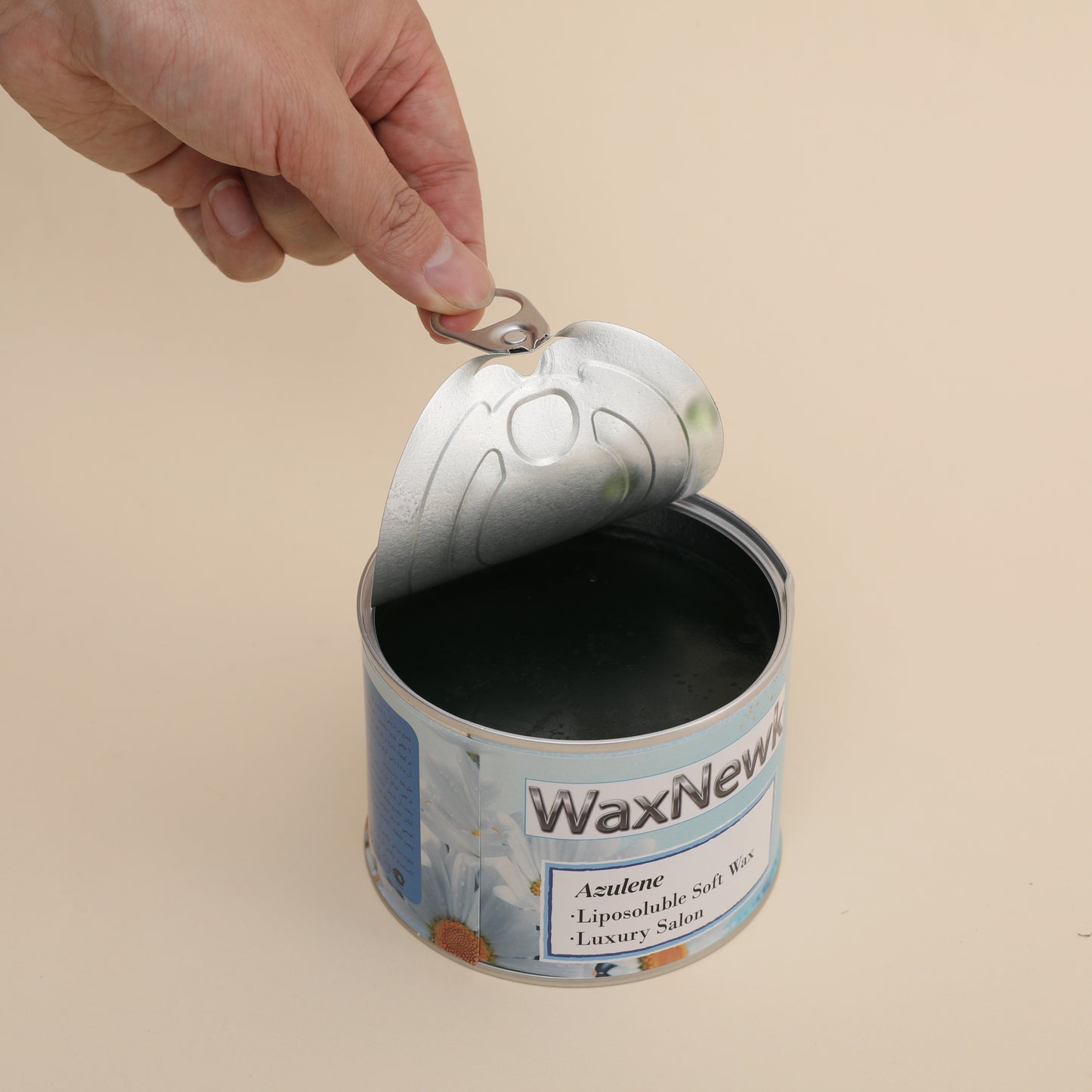 WaxNewK Wholesale 400g tin can depilatory warm soft Private label paste azulene wax hair removal hot wax