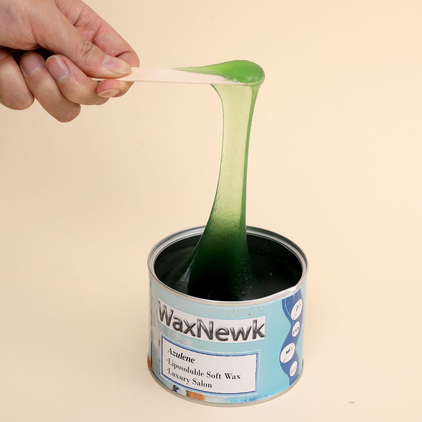 WaxNewK Wholesale 400g tin can depilatory warm soft Private label paste azulene wax hair removal hot wax