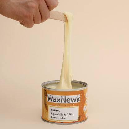 WaxNewK Wholesale Home Use Brow And Facial Hair soft warm wax 400g banana tin can depilatory Removal Wax