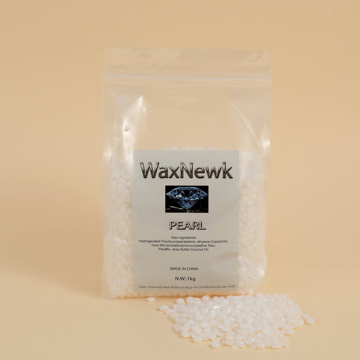 WaxNewK 1kg Private Label White Crystal Natural Hair Removal Cosmetic Rosin Free Depilatory Hard Wax Beads
