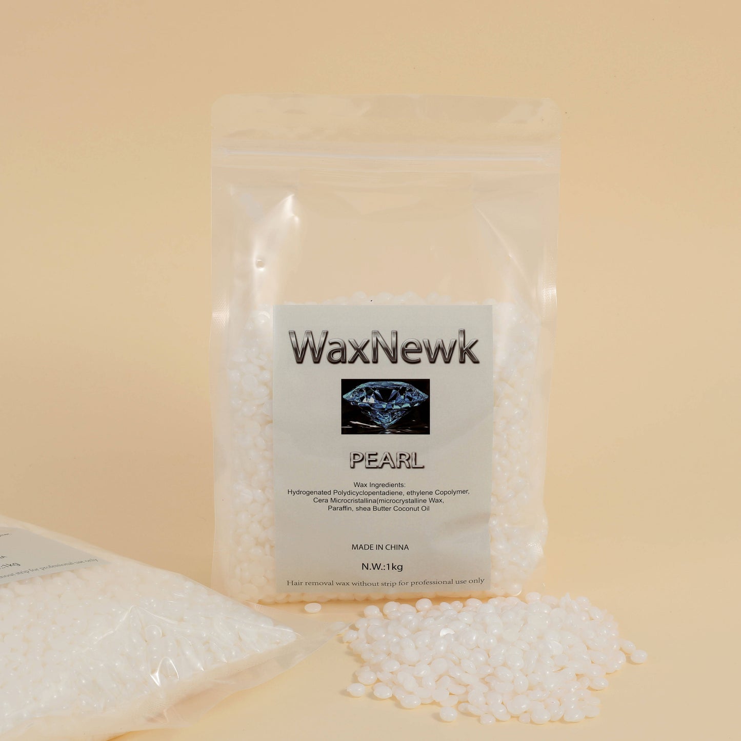 WaxNewK 1kg Private Label White Crystal Natural Hair Removal Cosmetic Rosin Free Depilatory Hard Wax Beads