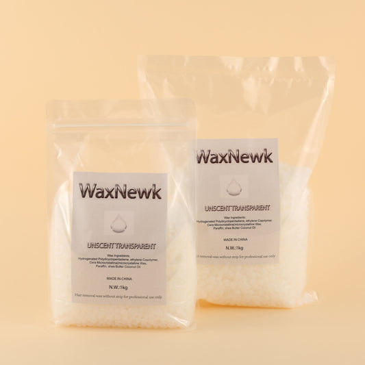 WaxNewK 1kg Rosin free unscent clear transparent low melting point viscous strong waxing solid no fragrance flavor smell wax