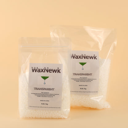 WaxNewK rosin free clear depilatory wax 1kg 2.2LB low melting point viscous strong hair removal transparent wax