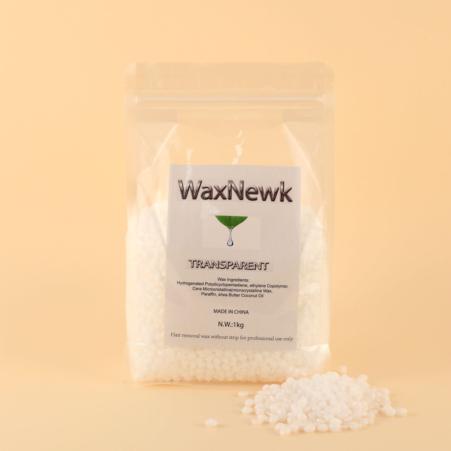 WaxNewK rosin free clear depilatory wax 1kg 2.2LB low melting point viscous strong hair removal transparent wax