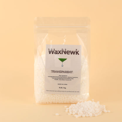 WaxNewK rosin free clear depilatory wax 1kg 2.2LB low melting point viscous strong hair removal transparent wax