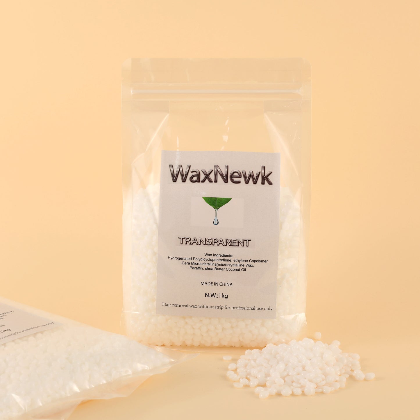 WaxNewK rosin free clear depilatory wax 1kg 2.2LB low melting point viscous strong hair removal transparent wax