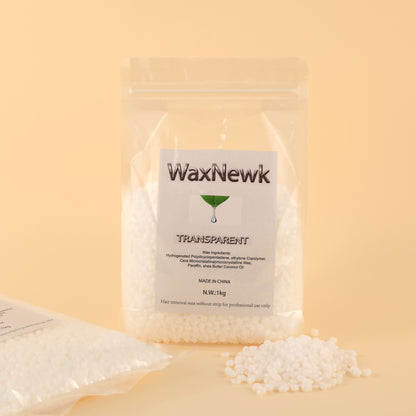 WaxNewK rosin free clear depilatory wax 1kg 2.2LB low melting point viscous strong hair removal transparent wax