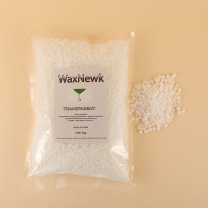 WaxNewK rosin free clear depilatory wax 1kg 2.2LB low melting point viscous strong hair removal transparent wax