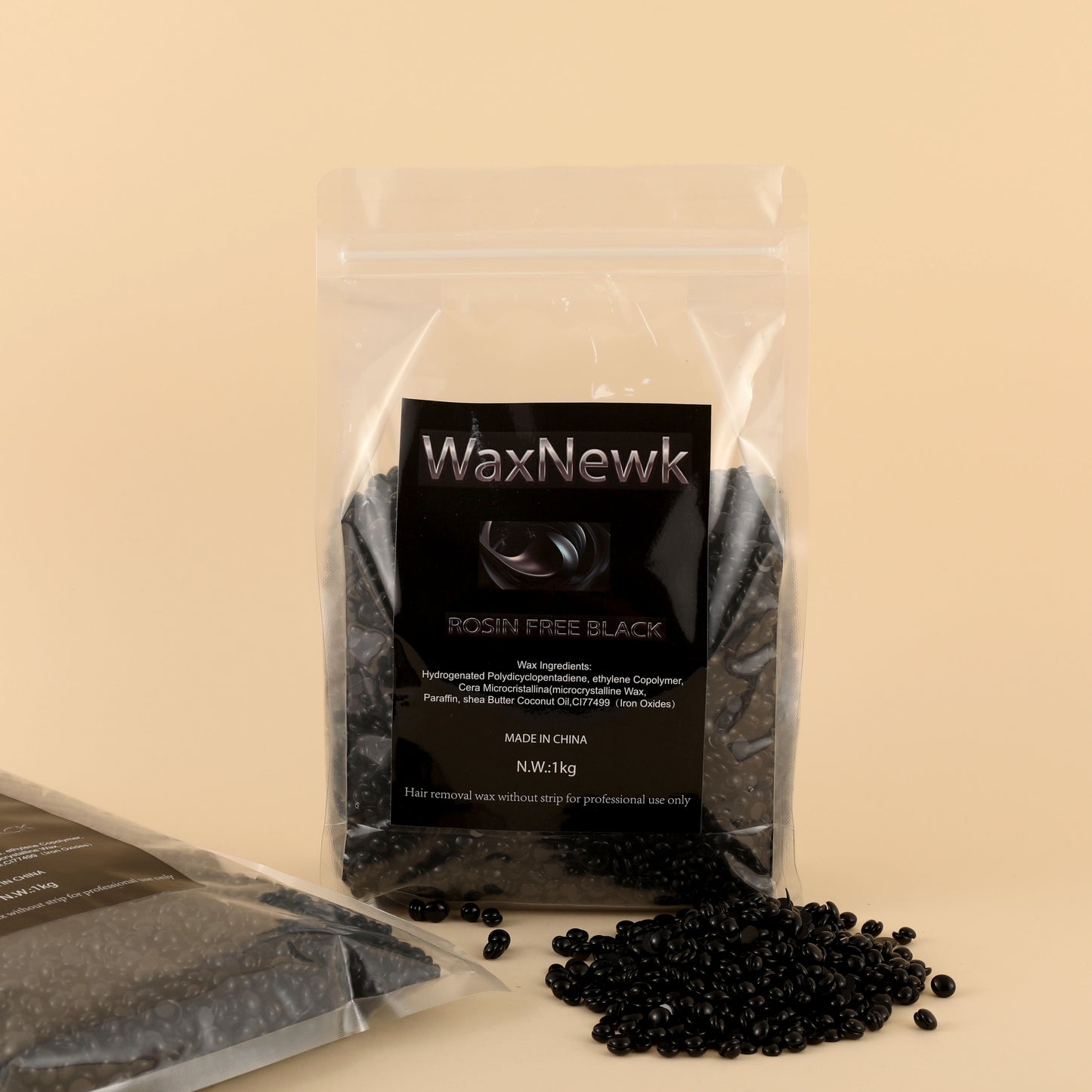 WaxNewK rosin free black wax 1kg 2.2lb 2.2 pound depilatory Hair Removal hypoallergenic body sensitive skin wax